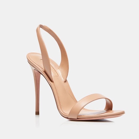 NEW Aquazzura So Nude High Heel Sandal Beige Leather 39 (US 8.5-9) $790 Retail - Picture 2 of 15